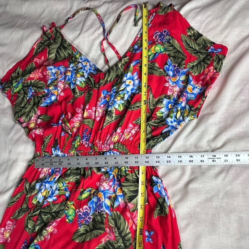 Lascana Womens Sz 10 Floral V-neck floral Maxi dress slit Resort Vacation - Picture 13 of 13